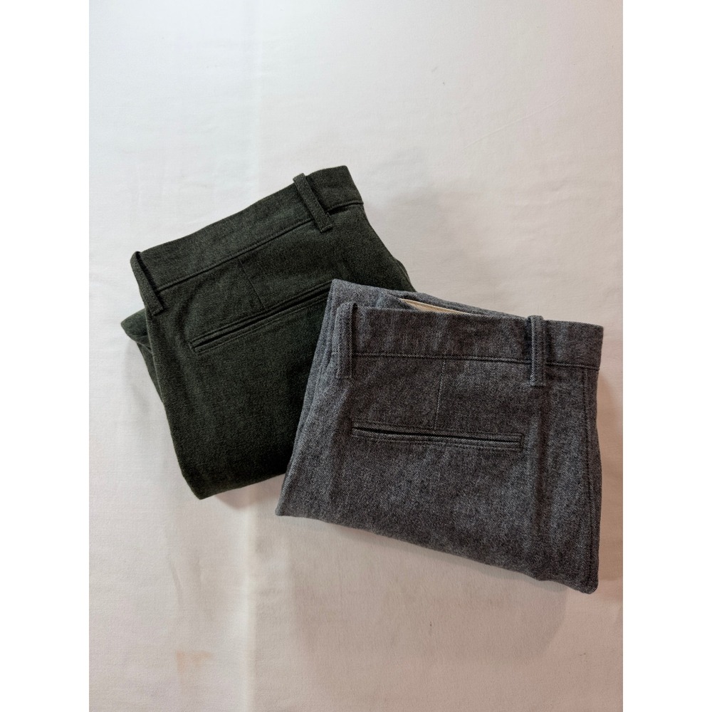 J.Crew 484 Slim Pants Mens 33x30 Stretch Brushed Twill Green and Gray Lot of 2
